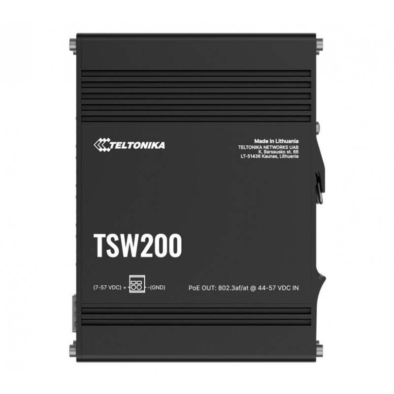 Teltonika TSW200 Industrial PoE  Ethernet Switch, 2x SFP Ports, 8x PoE  Ports with speeds up to 1000 Mbps, Power Up to 240 W,