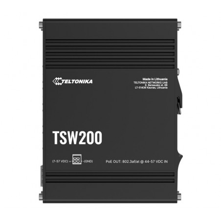 Teltonika TSW200 Industrial PoE  Ethernet Switch, 2x SFP Ports, 8x PoE  Ports with speeds up to 1000 Mbps, Power Up to 240 W,