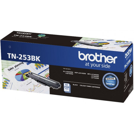 Brother TN-253BK Black Toner Cartridge to Suit -  HL-3230CDW/3270CDW/DCP-L3015CDW/MFC-L3745CDW/L3750CDW/L3770CDW (2,500 Pages