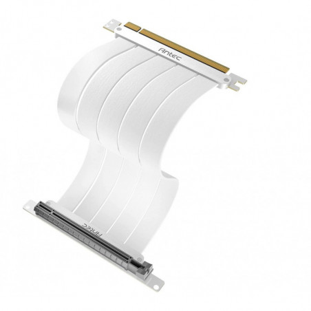 Antec PCIE-4.0 Riser Cable (200mm White) High Quality Gold Plated and Shielded PCB. Stability and Perforamnce 90 / 180 Degree