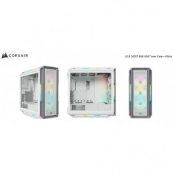 Corsair iCUE 5000T RGB ATX Mid-Tower Case, USB Type-C, 160 RGB LED, Rapid Route, Maximum Cooling, Tool Free Hinged Side Panel