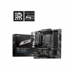 MSI PRO B760M-A WIFI DDR4 mATX Motherboard, 4x DDR4~128GB, 2x PCI-E x 16, 1x PCI-E x 1, 2x M.2, 4x SATA, 4x USB 3.2 , 2x USB 