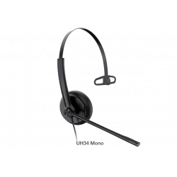 Yealink UH34 Mono Teams USB Headset, Lightweight, All Day Wearing Comfort, Ear Wideband Noise Cancelling Microphone, Leather 