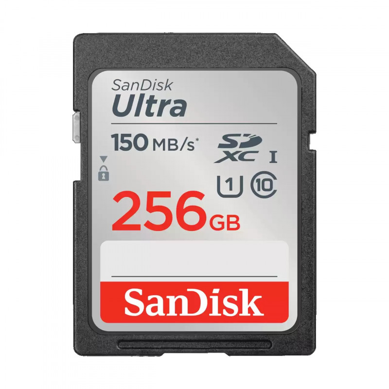 SanDisk Ultra 256GB SDHC SDXC UHS-I Memory Card 150MB/s Full HD Class 10 Speed Shock Proof Temperature Proof Water Proof X-ra