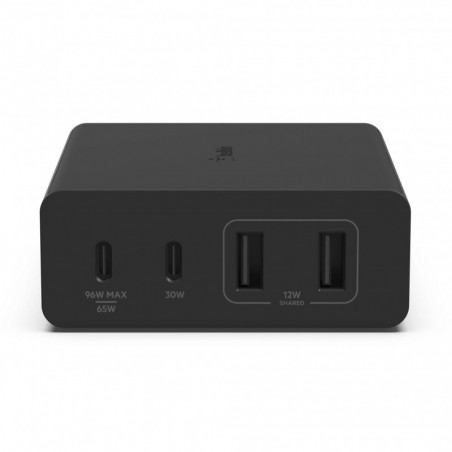 Belkin BoostCharge Pro 108W USB-C (PD 3.0) 4-Port GaN Wall Charger - Black (WCH010auBK), 2xUSB-C, 2xUSB-A, Compact Laptop Cha