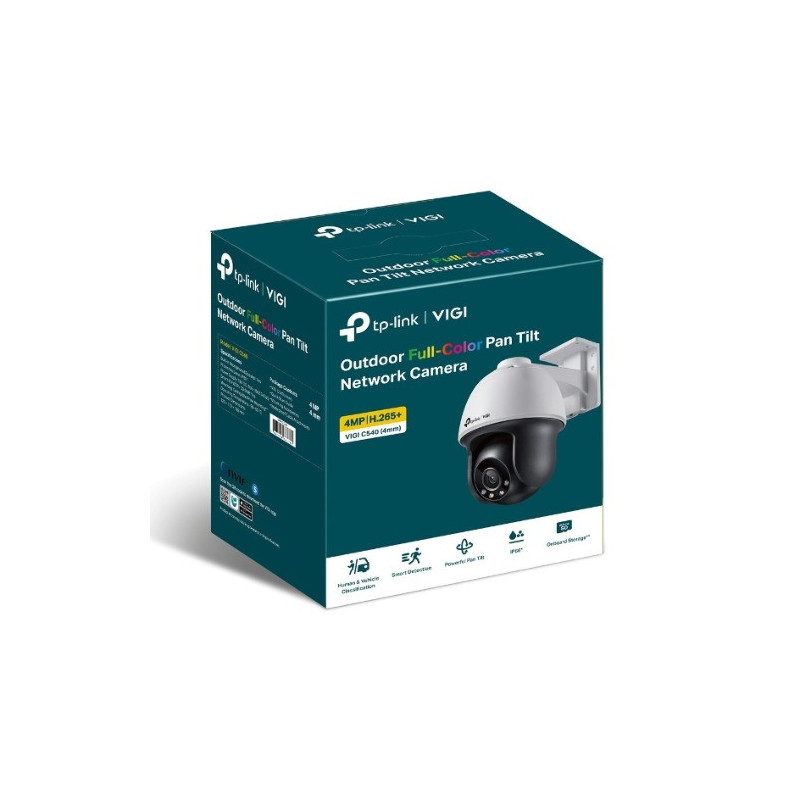 TP-Link VIGI 4MP C540(4mm) Outdoor Full-Colour Pan Tilt Network Camera, 4mm Lens, Smart Detection, 3YW