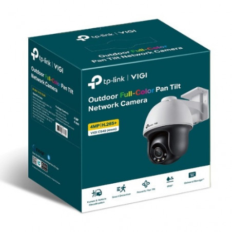 TP-Link VIGI 4MP C540(4mm) Outdoor Full-Colour Pan Tilt Network Camera, 4mm Lens, Smart Detection, 3YW