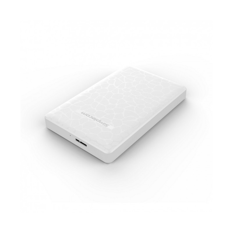 Simplecom SE101 Compact Tool-Free 2.5'' SATA to USB 3.0 HDD/SSD Enclosure White Compatible with 7mm and 9.5mm laptop 2.5' SAT