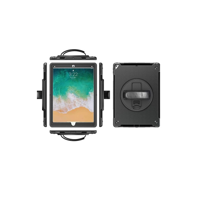 USP Rugged Apple iPad (10.2') (9th/8th/7th Gen) Case Black - Built-in-Kickstand, Hand & Shoulder Strap, DropProof, 5 Years Wa