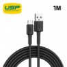 USP BoostUp Braided USB-C to USB-A Cable (1M) Black -3A, Fast Charge, Samsung Galaxy,Apple iPhone,iPad,MacBook,Google,OPPO,No