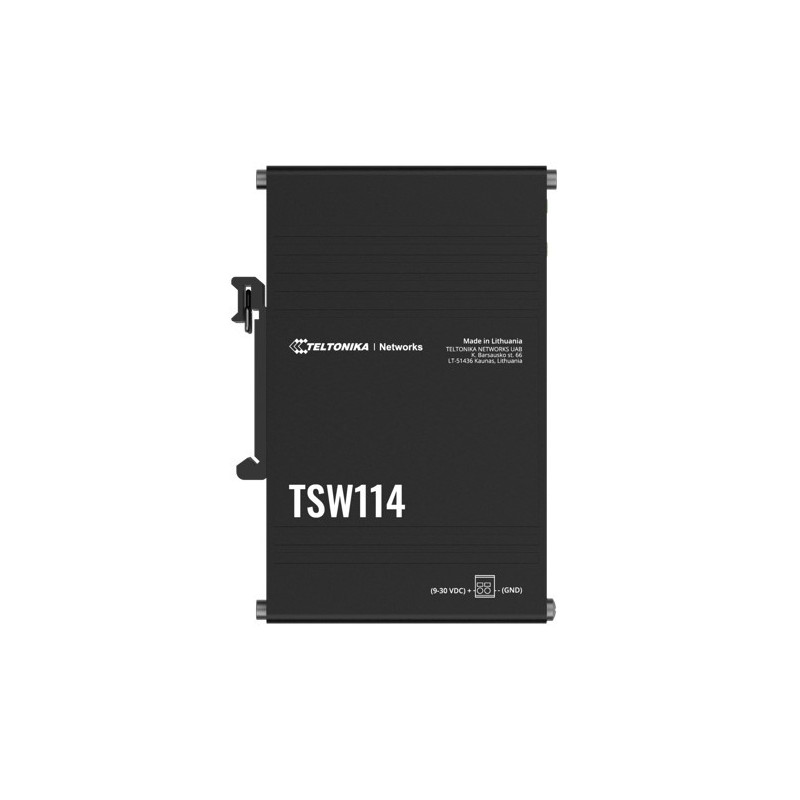 Teltonika TSW114 Gigabit DIN Rail Ethernet Switch,Easy Mounting, 5x Gigabit Ethernet Ports with speeds of up to 1000 Mbps, PS