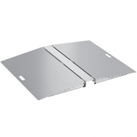 Brateck Two-Sided Aluminum Wheelchair Threshold Ramp, Silver Color, 1114x920x60mm, Weight Capacity 300kg (LS)