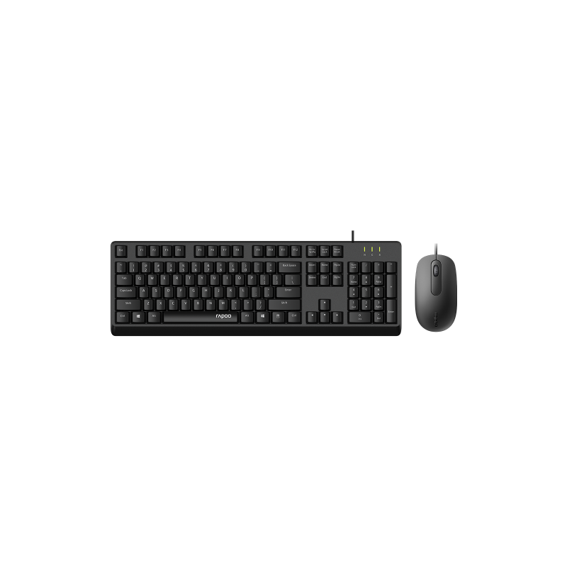 RAPOO X130pro - Wired Keyboard and Mice Combo Black with Spill Resistant / 1000dpi Optical Business and Office choice. Full S