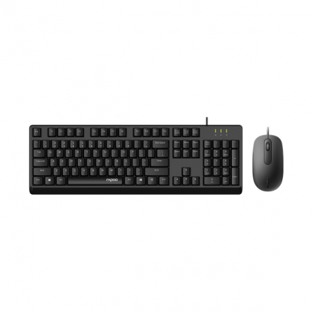 RAPOO X130pro - Wired Keyboard and Mice Combo Black with Spill Resistant / 1000dpi Optical Business and Office choice. Full S