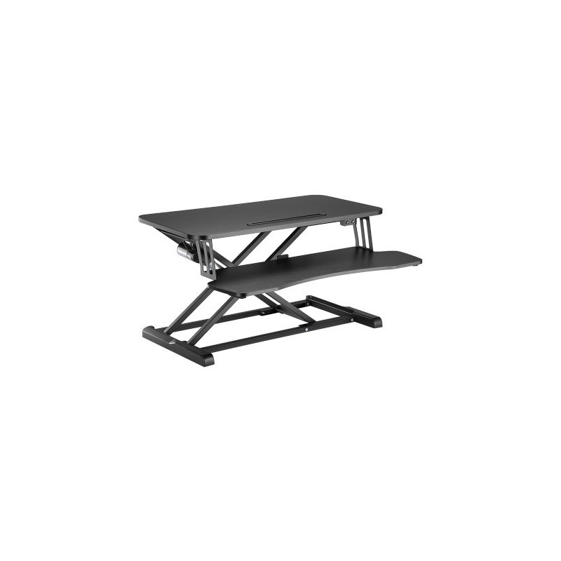 Brateck COST-EFFECTIVE ELECTRIC X-LIFT DESK CONVERTER 615x800x156~480mm up to 20kg, Black, Worksurface Size(LxW): 800x400mm