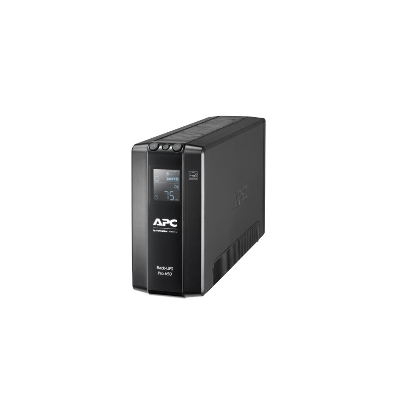 APC Back-UPS Pro 650VA/390W Line Interactive UPS, Tower, 230V/10A Input, 6x IEC C13 Outlets, Lead Acid Battery, LCD, AVR