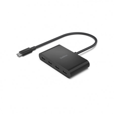 Belkin Connect USB-C to 4-Port USB-C Hub - Black (AVC018btBK), 100W PD, 10Gbps, 4x USB-C 3.2 Gen2 Ports, Universal, Compact, 