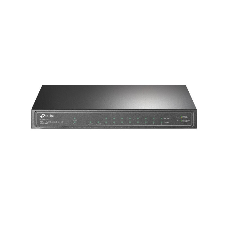 TP-Link TL-SG1210P 10-Port Gigabit Desktop Switch with 8-Port PoE  IGMP Snooping 1 Gigabit SFP Slot, Fanless