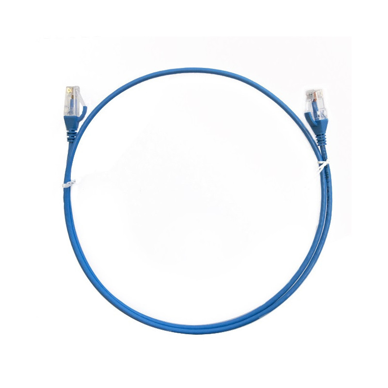 8ware CAT6 Ultra Thin Slim Cable 1m / 100cm - Blue Color Premium RJ45 Ethernet Network LAN UTP Patch Cord 26AWG for Data