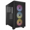 Corsair 3000D RGB AIRFLOW Mid-Tower PC Case - Black, ATX, 360 GPU, 170 CPU cooler, 220 PSU, 3x AR120 RGB, 2x USB-A 3.2 Gen 1