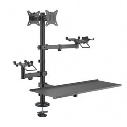 Brateck POS Mounting Solution For Dual Screens (with keyboard tray), Fit Screen Size:17'-32'm, Weight Capacity (per screen): 