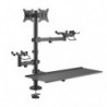 Brateck POS Mounting Solution For Dual Screens (with keyboard tray), Fit Screen Size:17'-32'm, Weight Capacity (per screen): 