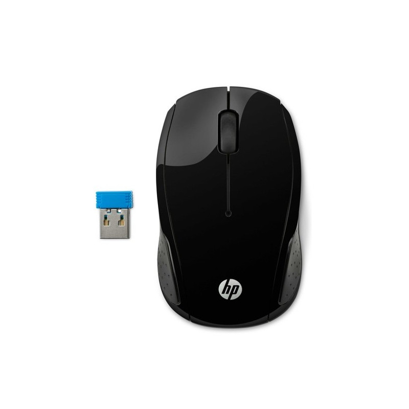 HP 200 Wireless Mouse Radio Frequency USB Optical 3 Button 1000 dpi 2xAAA Up to 12M Battery life Scroll Wheel Symmetrica Avai