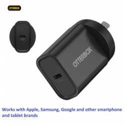 OtterBox 20W USB-C (Type I) PD Fast Wall Charger - Black (78-81350), Compact, Drop Tested,Safe & Smart Charging,Best for Appl