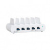 Oxhorn PoverDelivery150W 5 Port (A C) Fast Charging Dock with build-in rack5 Port USB-A USB-C PD3.0 QC4.0 PPS 100-240V AC inp