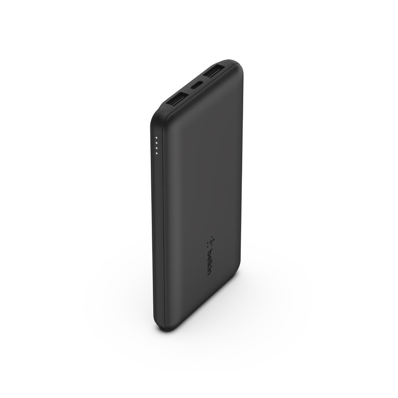 Belkin BoostCharge CCC-Certified 10k mAh Power Bank (Triple-Port)   USB-C to USB-A Cable - Black (BPB011BTBK), 2x USB-A, 1x U