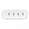 Belkin BoostCharge Pro 200W USB-C (PD 3.0) 4-Port GaN Wall Charger - White (WCH015AUWH), 140W Max Single Port, CEW $2500, 2 Y
