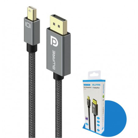 8ware Pro Series 4K 1M 60Hz Mini DisplayPort Male to DisplayPort Male cable high quality Premium connectors support MST monit