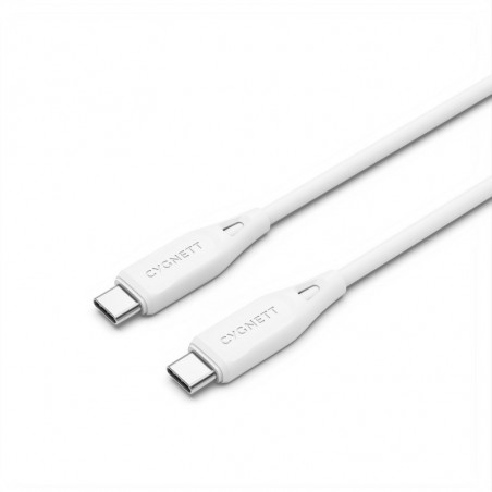 Cygnett Essentials USB-C to USB-C (2.0) Cable (1M) - White (CY4692PCTYC), 3A/60W, 480Mbps, Turbo Charge, Best for Laptop, 2 Y