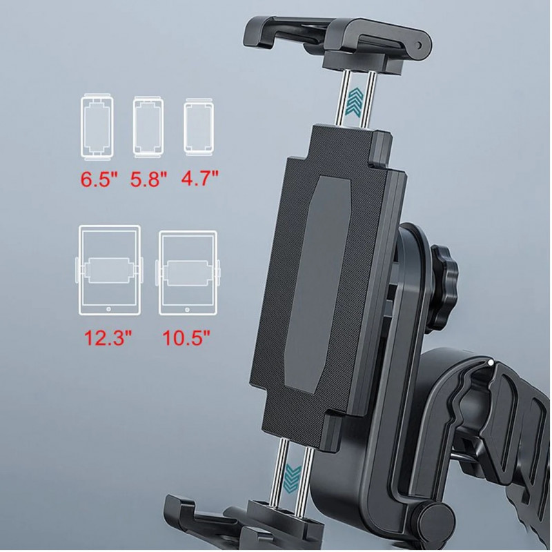 USP Universal In-Car Tablet Mount Dash Windscreen Holders - Black, Compatible with tablets 7–11.9', Portrait/landscape view