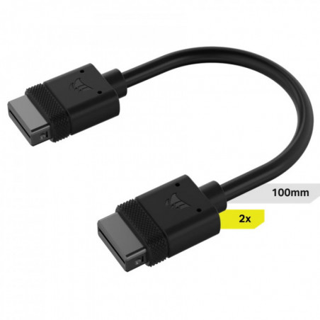 Corsair iCUE LINK Cable, 2x 100mm with Straight connectors, Black(LS)