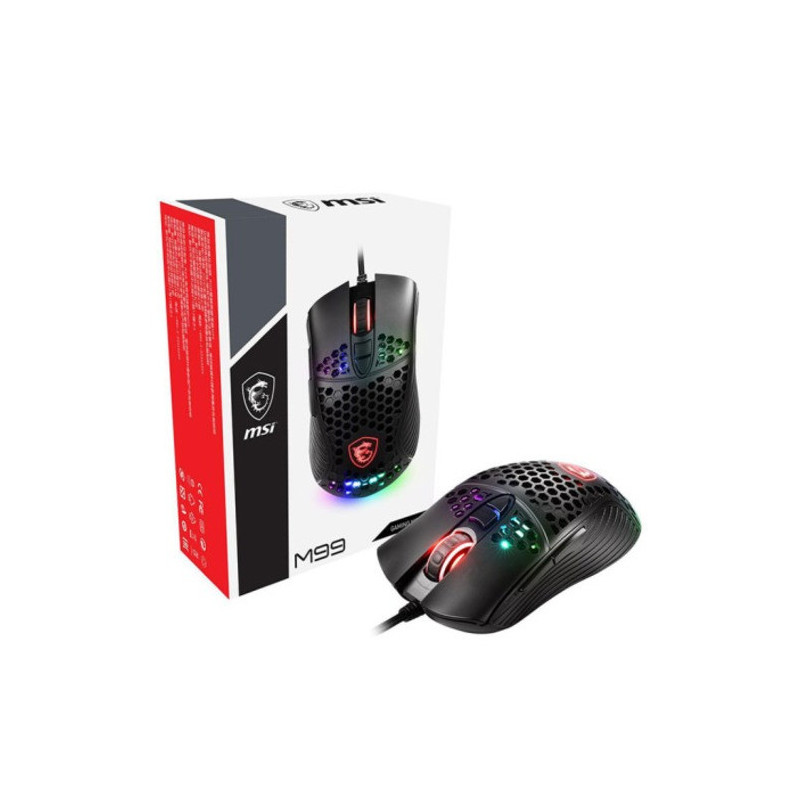 MSI Gaming Mouse_M99 Pro Boxl Sensor 3,200 DPI 12 RGB Modes 5 Customizable Buttons Comfortably Ergonomic Design (for Promo on
