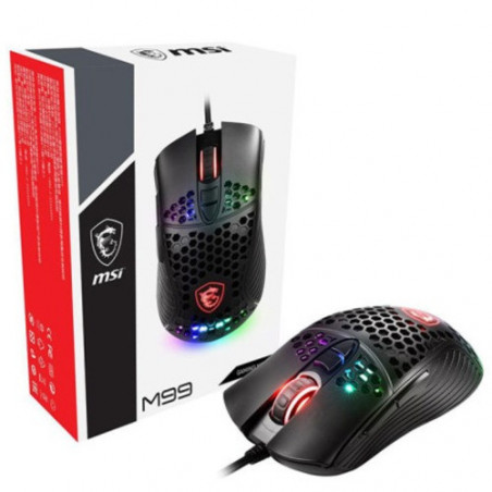 MSI Gaming Mouse_M99 Pro Boxl Sensor 3,200 DPI 12 RGB Modes 5 Customizable Buttons Comfortably Ergonomic Design (for Promo on