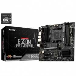 MSI B550M PRO-VDH WIFI Motherboard AMD Ryzen AM4, 4xDDR4, support up to 128GB, 1xPCIe 4.0/3.0 x16 slot, 4xSATA 6Gb, 7xUSB3.2,