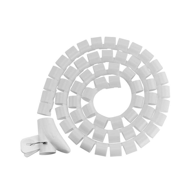 Brateck 30mm/1.2' Diameter Coiled Tube Cable Sleeve   Material Polyethylene(PE) Dimensions 1000x30mm - White (LS)
