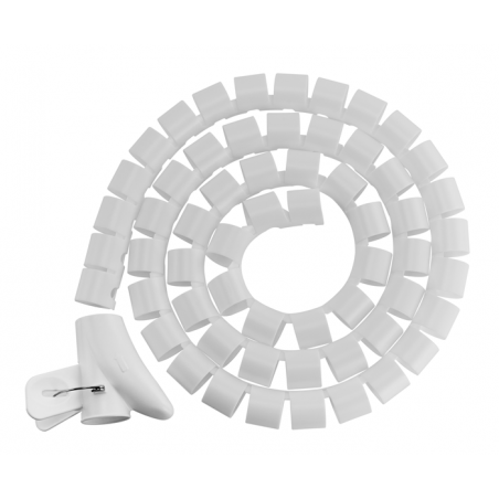 Brateck 30mm/1.2' Diameter Coiled Tube Cable Sleeve   Material Polyethylene(PE) Dimensions 1000x30mm - White (LS)