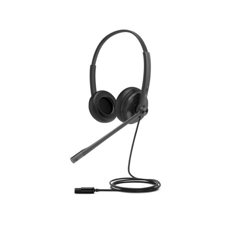 Yealink YHD342 Wideband QD Dual Headset with Soft Leather Ear Cushion, All Day Wearing Comfort, High-Quality Audio