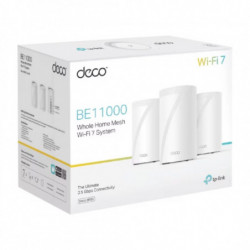 TP-Link Deco BE65(3-pack) BE11000 Whole Home Mesh Wi-Fi 7 System (WIFI7) , 574 Mbps at 2.4 GHz   4320 Mbps at 5 GHz   5760 Mb