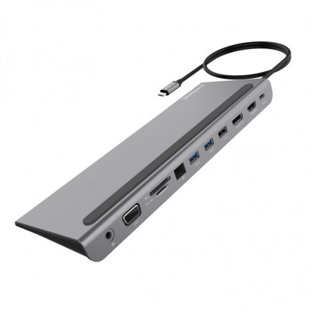 mbeat® Elite Triple Display USB-C Docking Station with 100W Power Delivery 1xHDMI, 1x DisplayPort, 1x VGA, 2x USB 3.0, 1x US