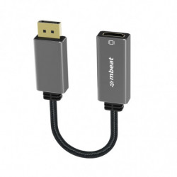 mbeat® Elite Display Port to HDMI Adapter - Converts DisplayPort to HDMI Female Port, Supports 4K@60Hz (3840×2160),  Nylon 