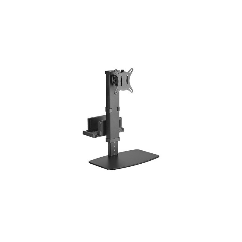Brateck Vertical Lift Monitor Stand With Thin Client CPU Mount  Fit Most 17'-32' Monitor Up to 8KG VESA 75x75,100x100(Black) 
