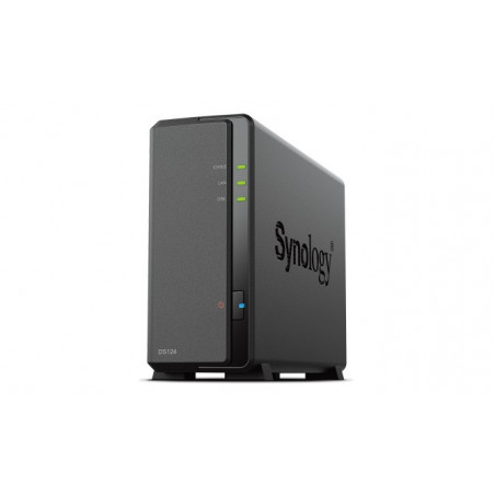 Synology DiskStation DS124 1-Bay 3.5' Diskless 1xGbE NAS (Tower) , Realtek RTD1619B 64-bit 4-core 1.7 GHz  1 GB DDR4 non-ECC 