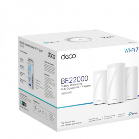 TP-Link Deco BE85(3-pack) BE22000 Tri-Band Whole Home Mesh Wi-Fi 7 System (WIFI7) 1376 Mbps at 2.4 GHz   8640 Mbps at 5 GHz  