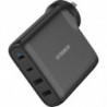OtterBox 100W Four Port USB-C (Type I) PD Fast GaN Wall Charger - Black (78-81355), Dual USB-C (100W 18W), Dual USB-A (12W), 