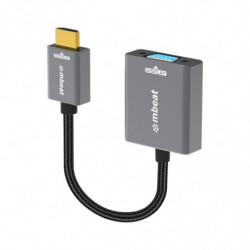 mbeat® Tough Link HDMI to VGA Adapter  HDMI Support Version: 2.1  Cable Length: 15cm  Up to 1080p@60Hz (1920×1080).Package 