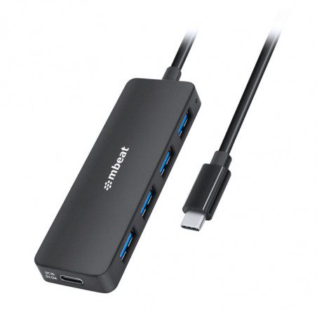 mbeat® 4-Port USB-C Hub with USB-C DC Port  Compact and Portable Design  Flexible Device Connectivity Data Transfer Speed: 5